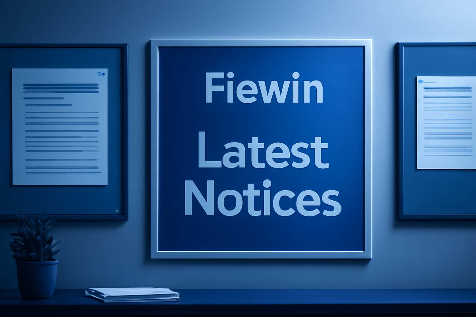 Informational graphic about Latest fiewin Notices with fiewin branding.