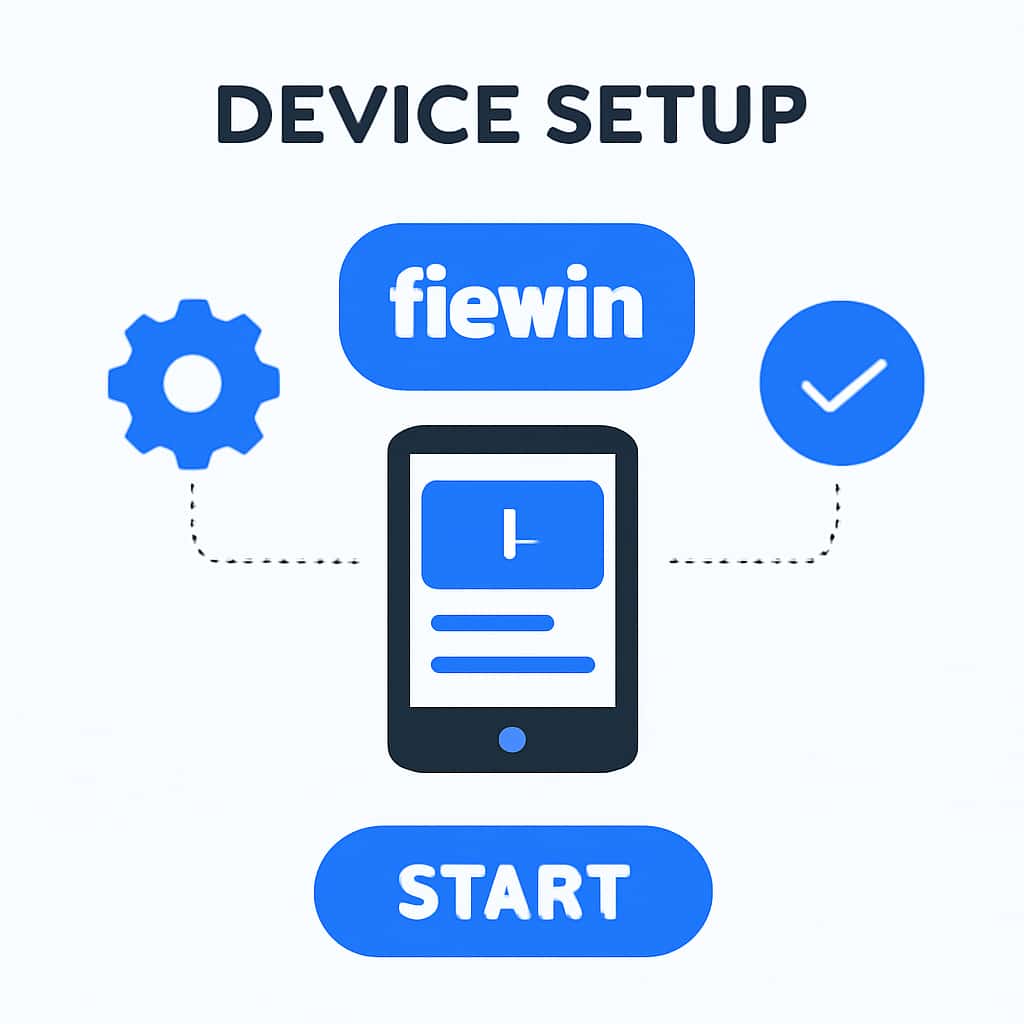 Illustration of Device Setup for fiewin App.