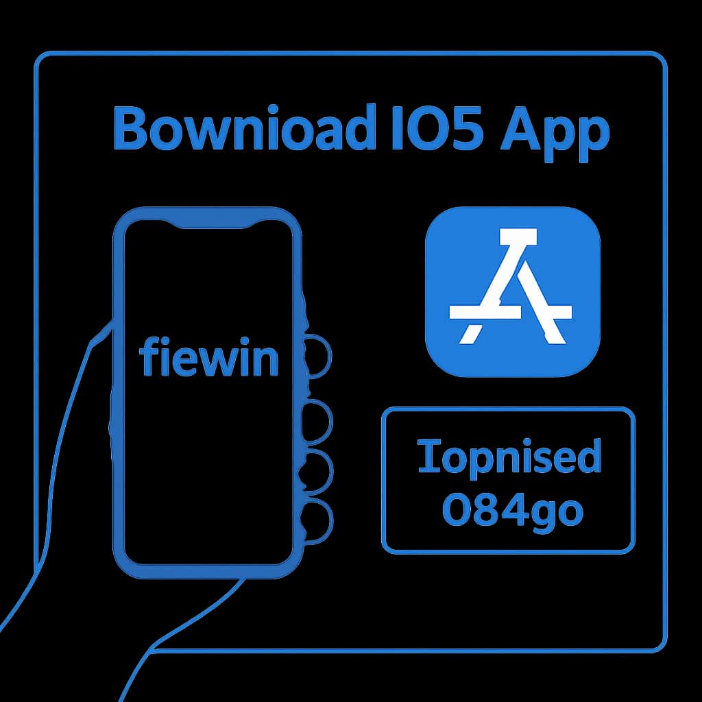 Diagram detailing the installation steps for the fiewin iOS app.