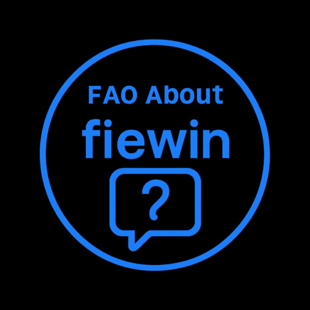 A badge representing FAQ About fiewin in a professional design.