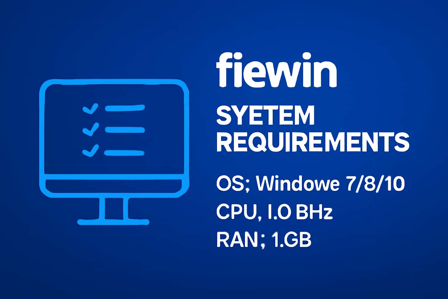 An informative scene illustrating the system requirements for fiewin.