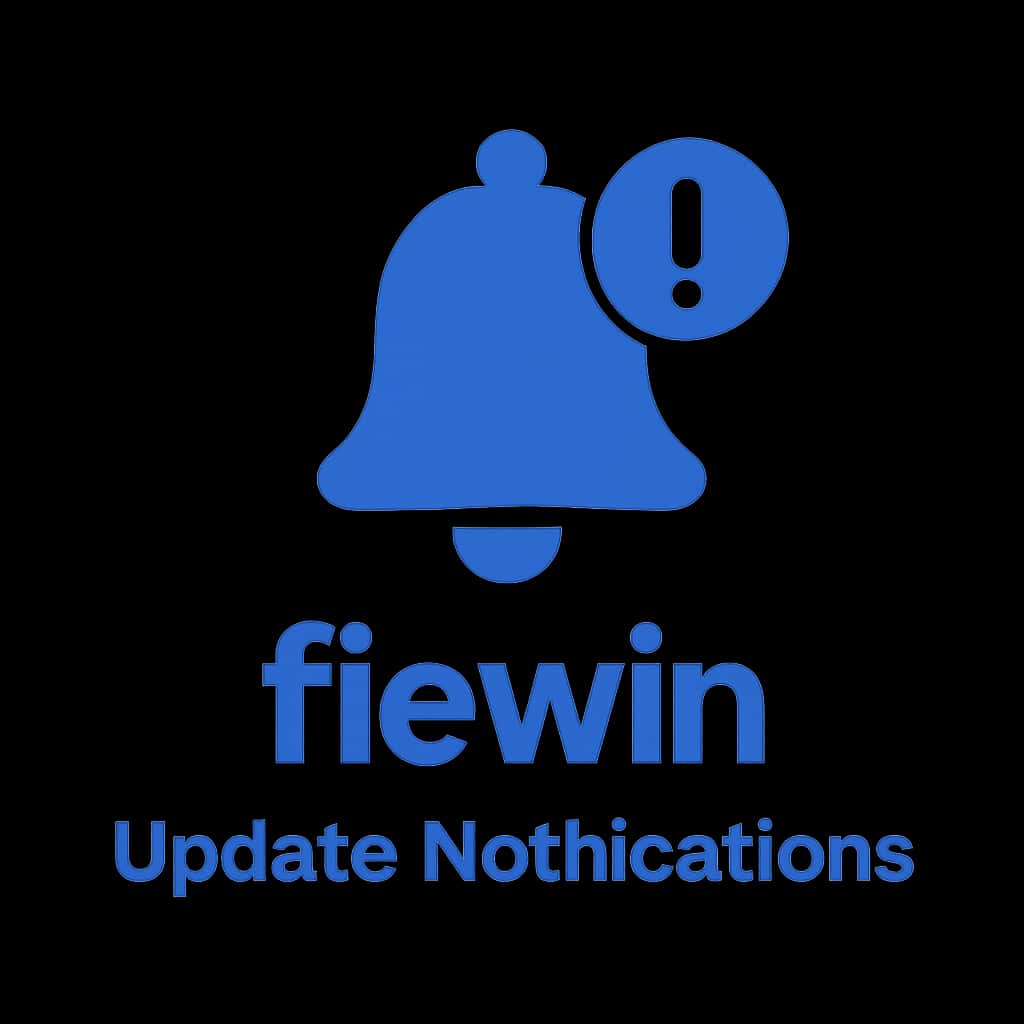 A simple badge design symbolizing fiewin Update Notifications.