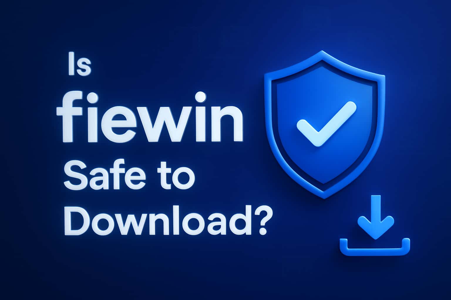 An informational graphic showcasing the safety aspects of downloading fiewin.