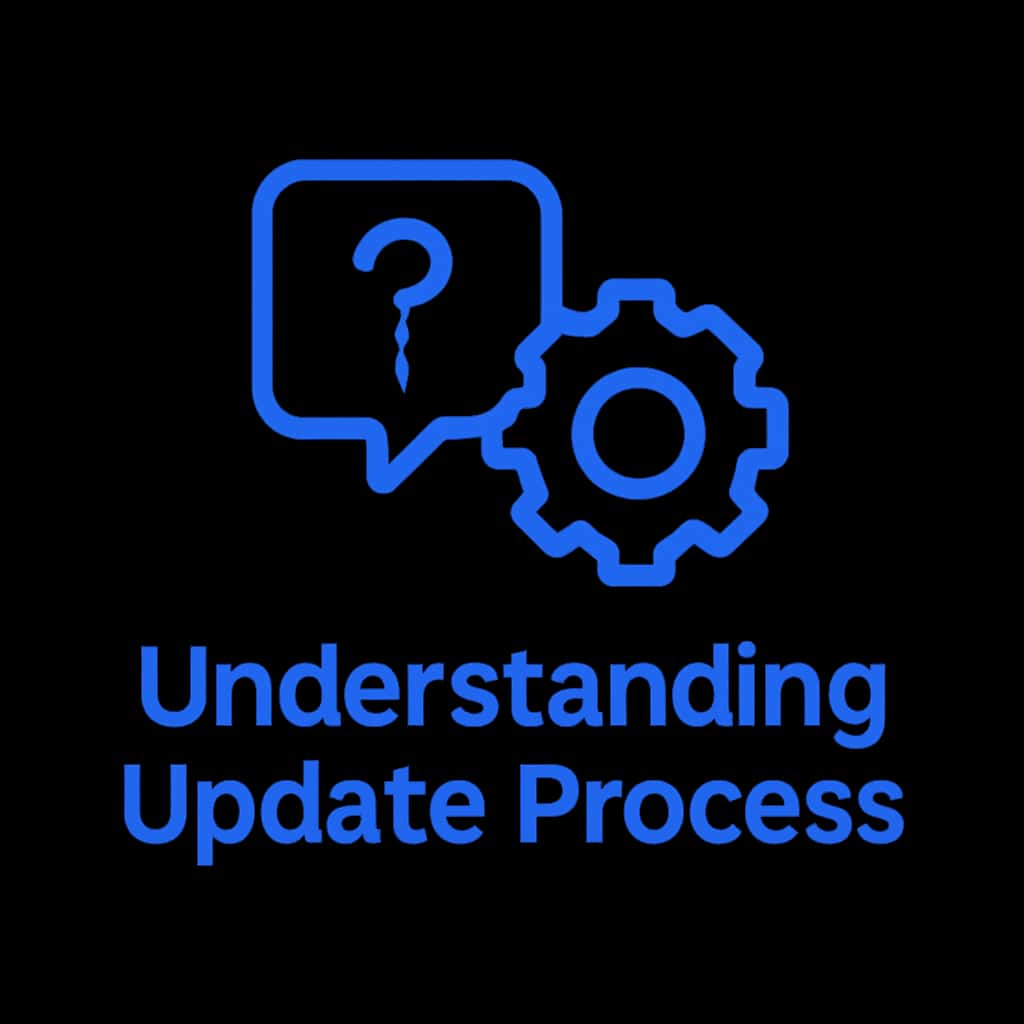 A simple badge representing the fiewin update process guide.